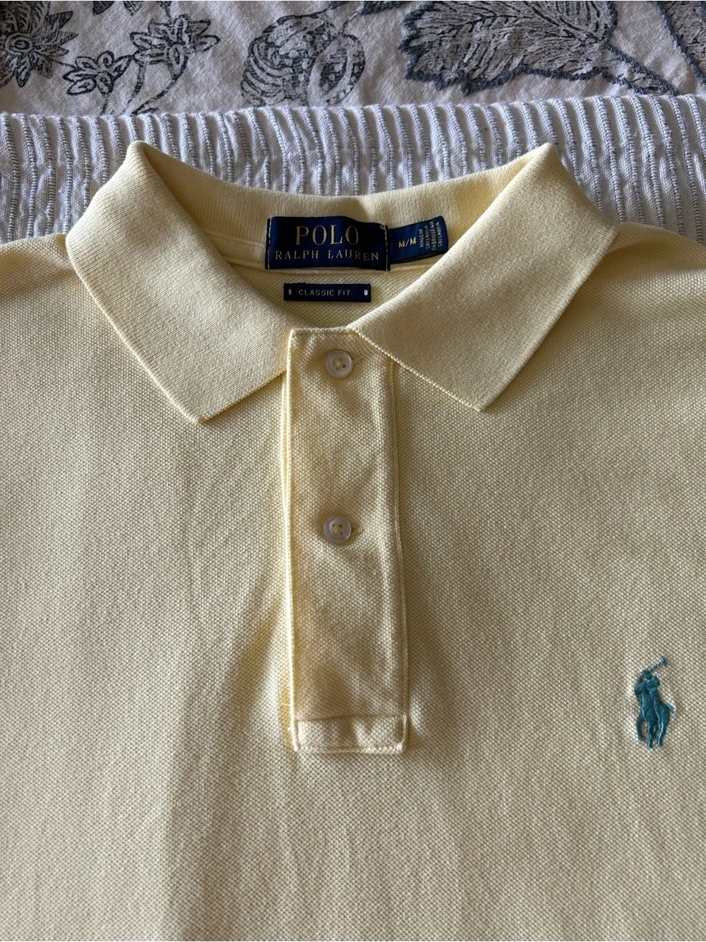 Polo by Ralph Lauren Pale Yellow Polo with Aqua Pony